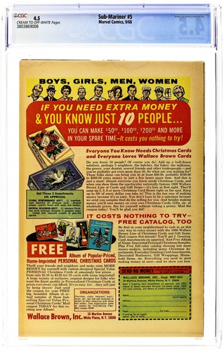 Sub-Mariner #5 CGC 4.5 1968 3803869008 - Afbeelding 2 van 2