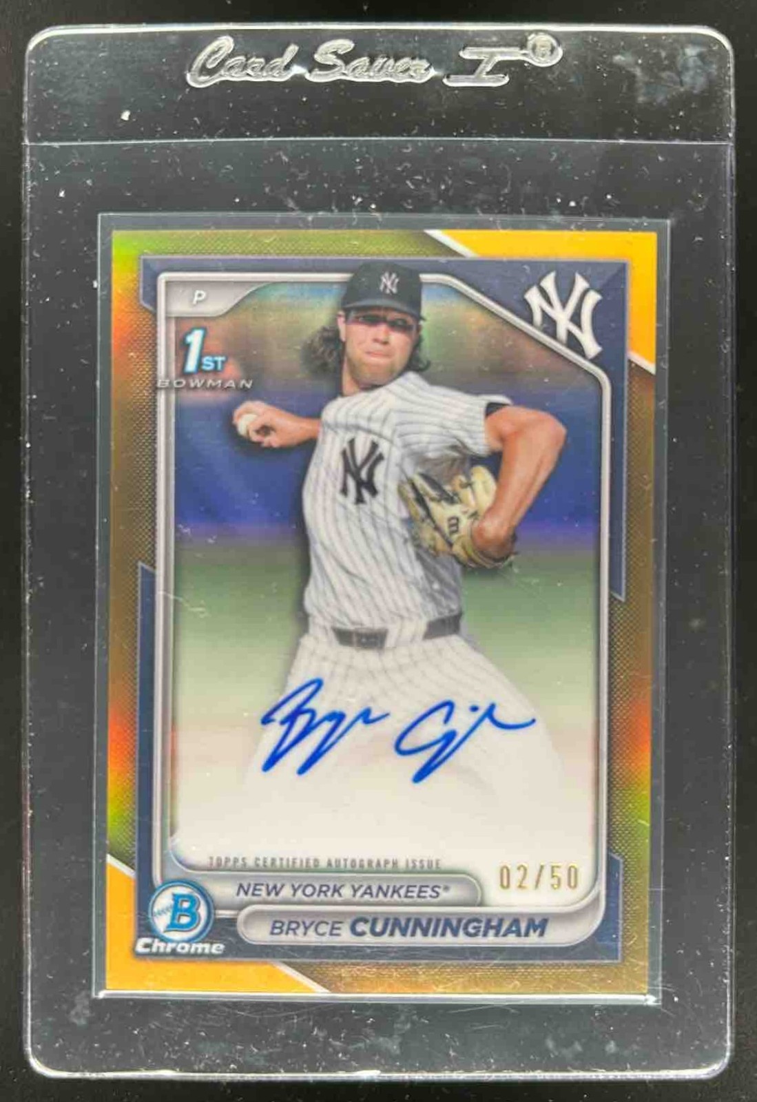 2024 Bowman Draft Bryce Cunningham Chrome Auto Gold Refractor 1st #/50 Yankees