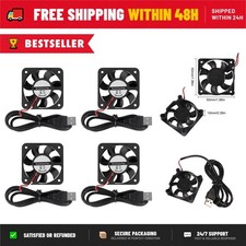 UMLIFE 50mm USB Fan 5V Brushless DC Cooling Fan 4 Pack 4200 RPM 5010