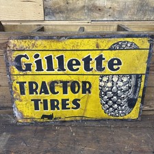 Gillette Tractor Tires Advertising Farm Gas And Oil Rare