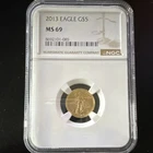2013 American Eagle $5 Gold Coin NGC MS 69 1/10 oz .9167 Gold