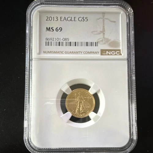2013 American Eagle $5 Gold Coin NGC MS 69 1/10 oz .9167 Gold