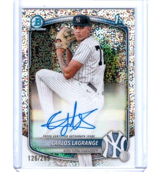 2025 Bowman Chrome Carlos Lagrange Speckle 1st Bowman Prospect Auto #'ed 126/299