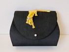 Vintage Sasha Black Velvet Gold Panther Clutch Shoulder Evening Purse