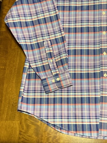 Brooks Brothers 346 X-Large Regent blau lila kariert Knopfleiste Langarm Herren - Bild 6 von 18