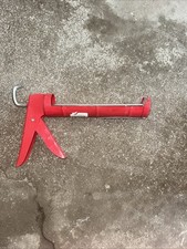 Medium Duty No Drip Caulk Glue Seal Gun Red 9 inch 10 oz w/ Cutter and Punch