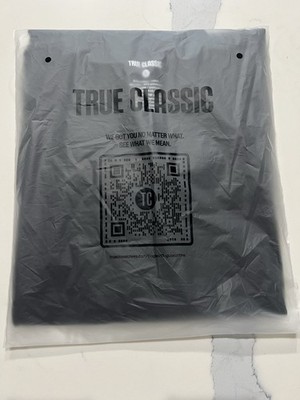 True Classic Men's Short Sleeve Shirt Active Crew Neck Black Size Large