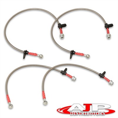 Silver 4PC F+R Racing Stainless Steel Brake Line Kit For 1988-1991 Honda Prelude