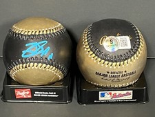 Jackson Chourio Brewers Auto Signed GOLD/Black MLB Baseball Beckett Hologram -