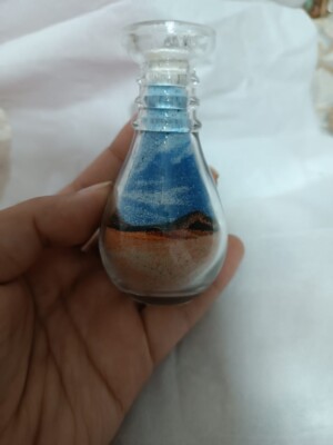 SAND GLASS BOTTLE JORDAN DESERT ART HAND MADE HOME DECOR SMALL