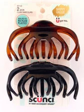 SCUNCI CURVED TEETH CLAW HAIR CLIPS - 2 PCS.  (60142)