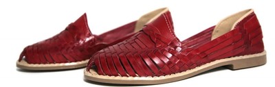 red huarache sandals