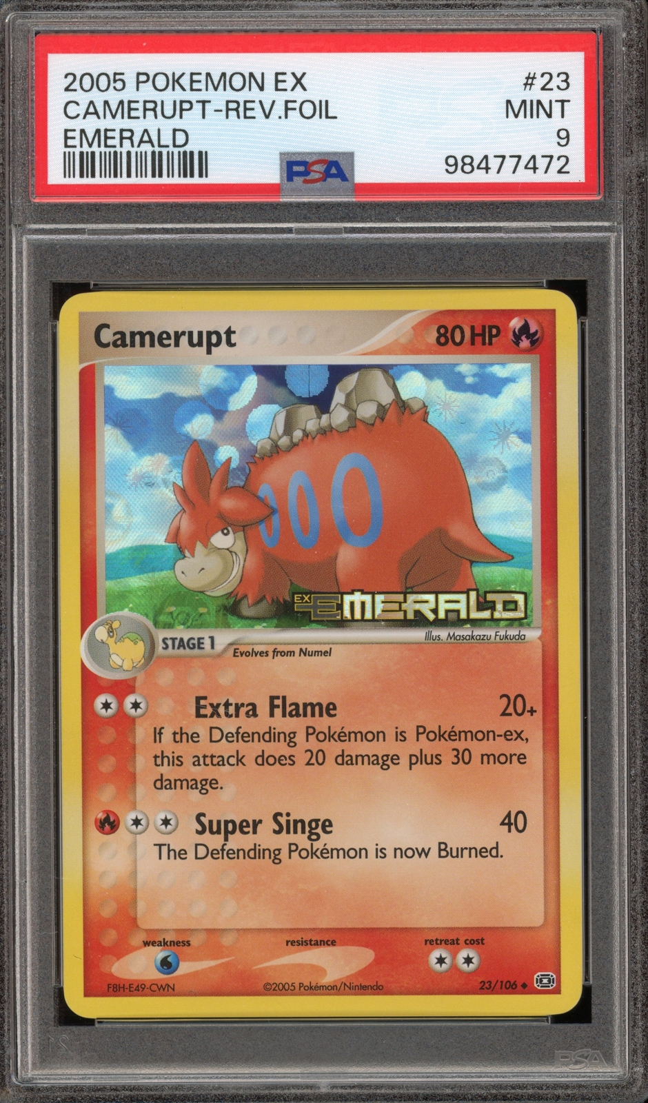 Pokemon Camerupt EX Emerald Reverse Holo #23 PSA 9 Mint
