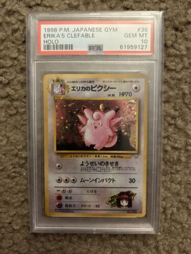 1998 Pokemon Japanese Gym Heroes #36 Erika's Clefable - Holo PSA 10 GEM MINT - Picture 1 of 1