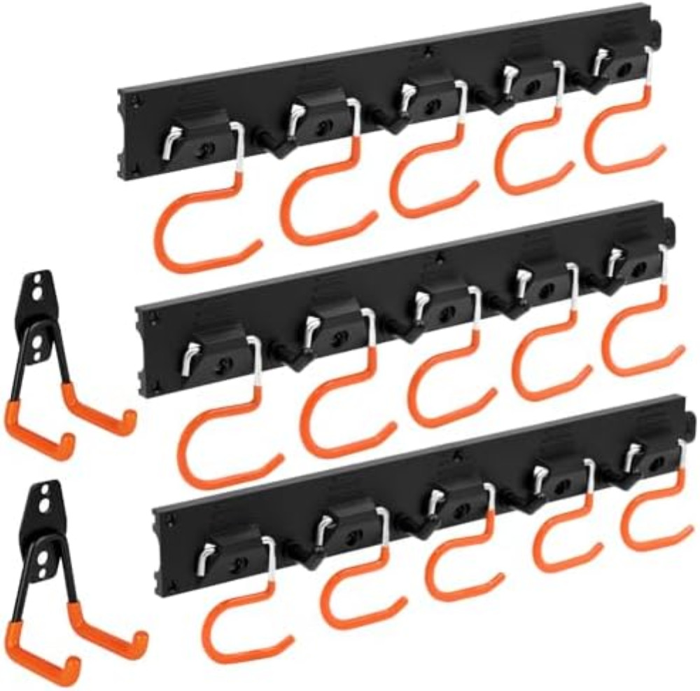 oGoDeal Portautensili da Giardino Parete: 15 Ganci per Garage Ordinato