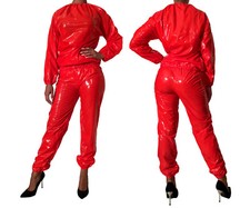 soft PVC Schwitzanzug 20021L GENÄHT Saunaanzug 2tlg Pyjama Lackoptik Windelhose 