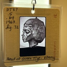 Egyptian Head Of Queen Tiye. Vintage 35mm Slide Art Keychain 279