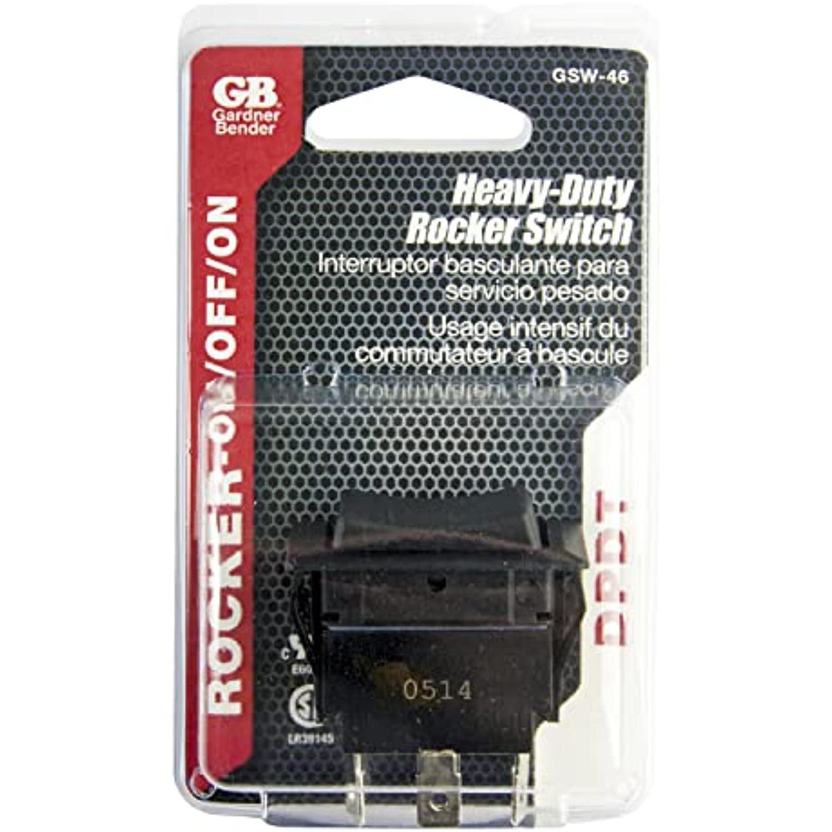 Gardner Bender GSW-46 Electrical Rocker Switch, DPDT, ON-OFF