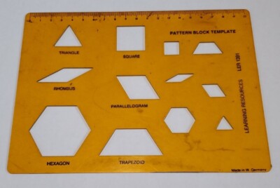 Geometry Shapes Math Pattern Block Template Stencil Square Triangle Hexagon