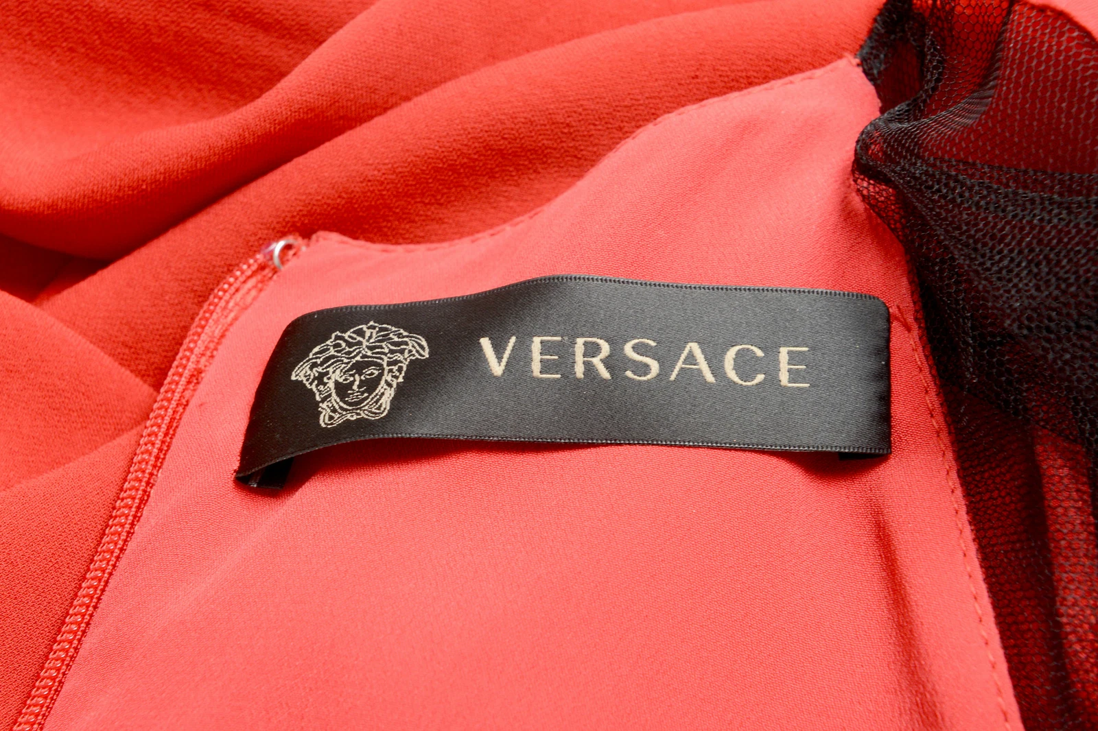 $7000 Versace abito da sera lungo da donna rosso brillante in seta US XS IT 38