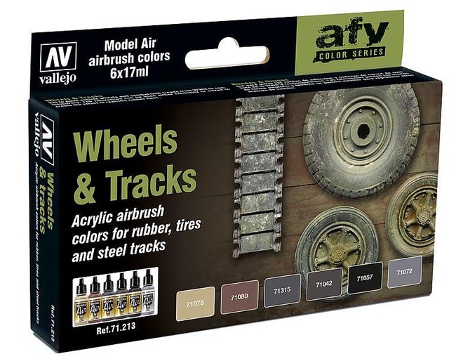 Wheels & Tracks 6 Airbrush Paints for Tanks and Vehicles (Vallejo