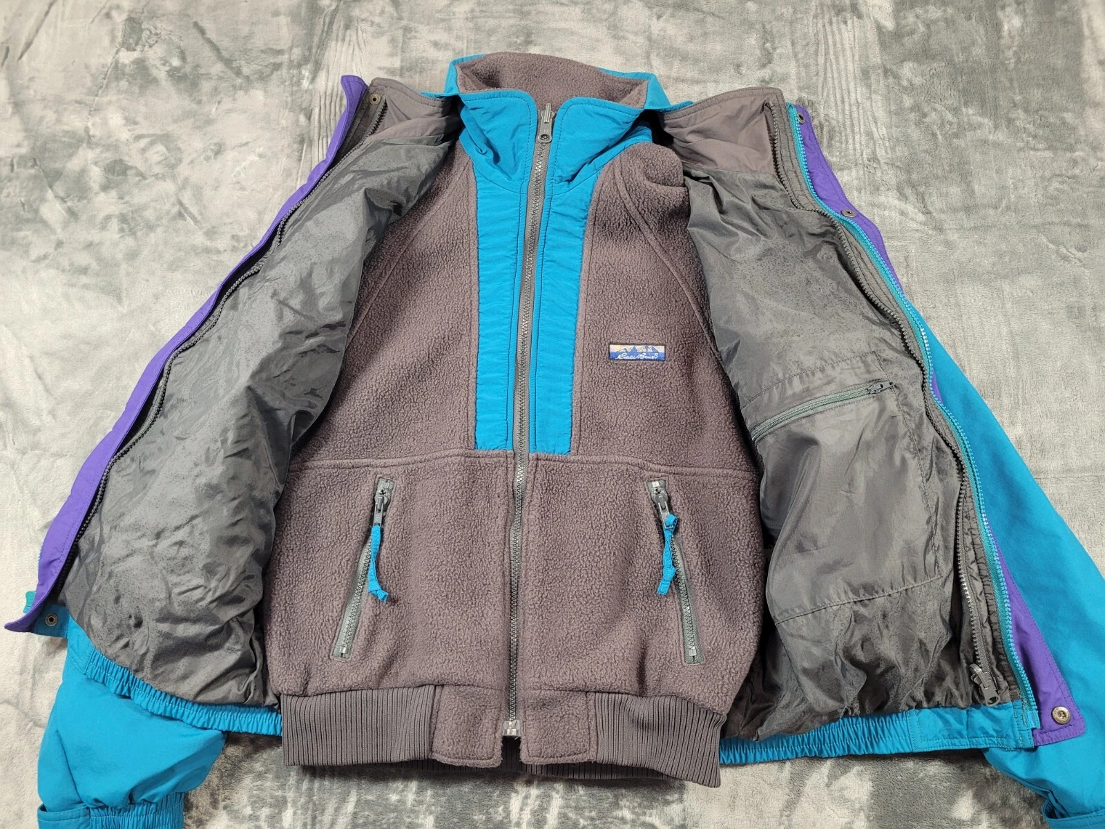 Vintage Eddie Bauer Bomber Jacket Men's S 3 in 1 Ski Snowboard Outdoors Camping