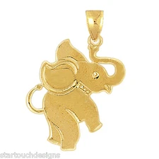 New 14k Yellow Gold Elephant Pendant