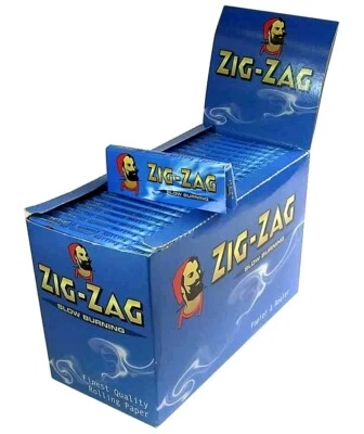 Zig Zag Standard Blue Rolling Paper - Box Of 100 Booklets