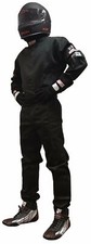 KIDS FIRE SUIT SFI 1 RACE SUIT SFI 3-2A/1 ONE PIECE SUIT BLACK SIZE KIDS 12-14