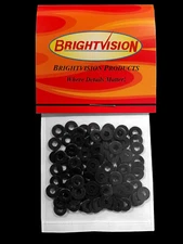 100 Stainless Steel BLACK Oxide Washers to fit 2-56 Screw-In Rivets For Customs