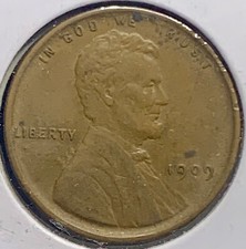 1909 - P Lincoln Wheat Penny, Fine Condition SN534