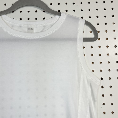 Top donna Zuda Activewear taglia XS Z-Luxe asimmetrico bianco senza maniche - Foto 4 di 13