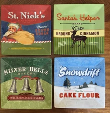 ONEIDA HOLIDAY BAKING SET OF 4 STONEWARE SALAD/DESSERT PLATES