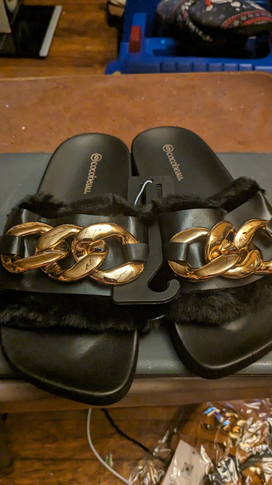 PANTOFOLA D’ORO Coco Beau Faux Fur And G Fashion Sandals Women's Size 6. Brand New!