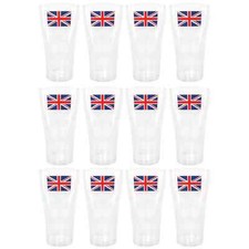 UNION JACK REUSABLE PLASTIC PINT GLASS OLYMPICS UK GB TEAM STREET PARTY WARE LOT