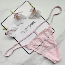 Victoria's Secret Very Sexy Back Shine Strap Lace V-String Panty SZ M/L