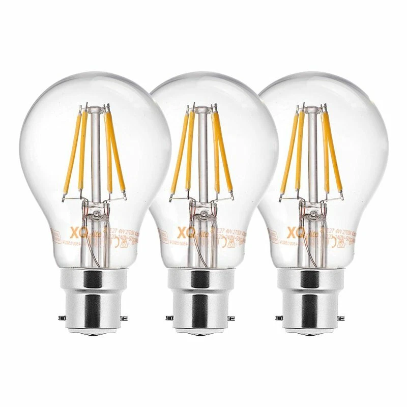 3 Ampoules LED 4w = 40w 230v B22 filament 2.700K 450 lumens - Photo 1/2