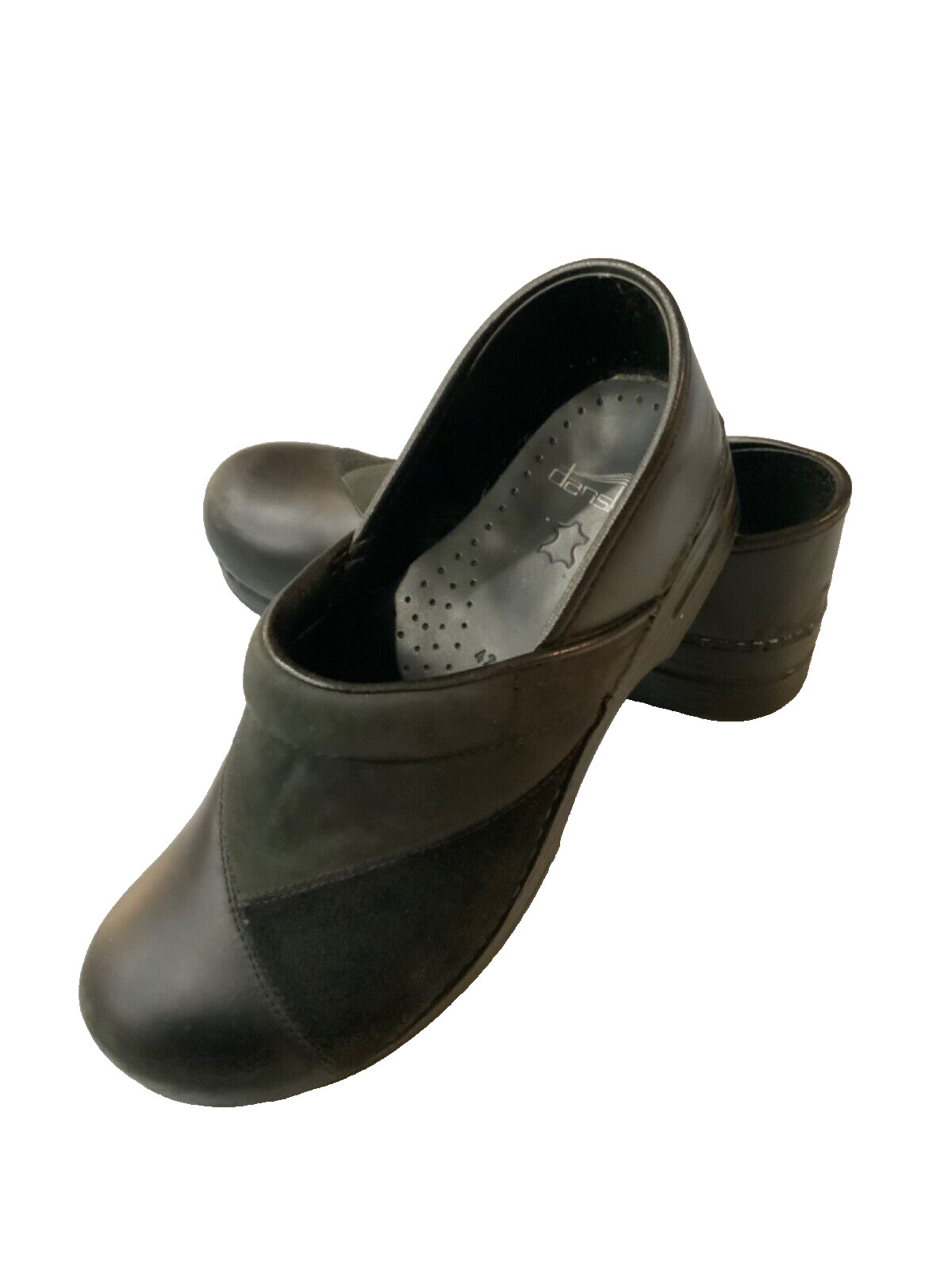 Dansko Clogs Black Suede Leather Patchwork Slip O… - image 3