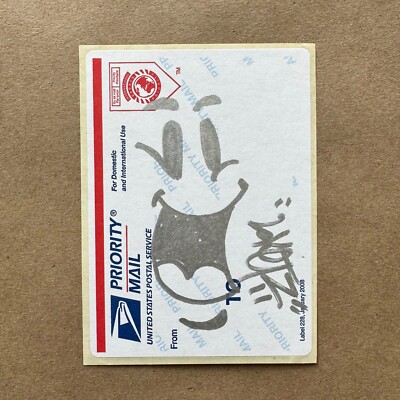 Sket One Signed Sketch Usps Priority 228 Sticker Label Graffiti Art Handstyle