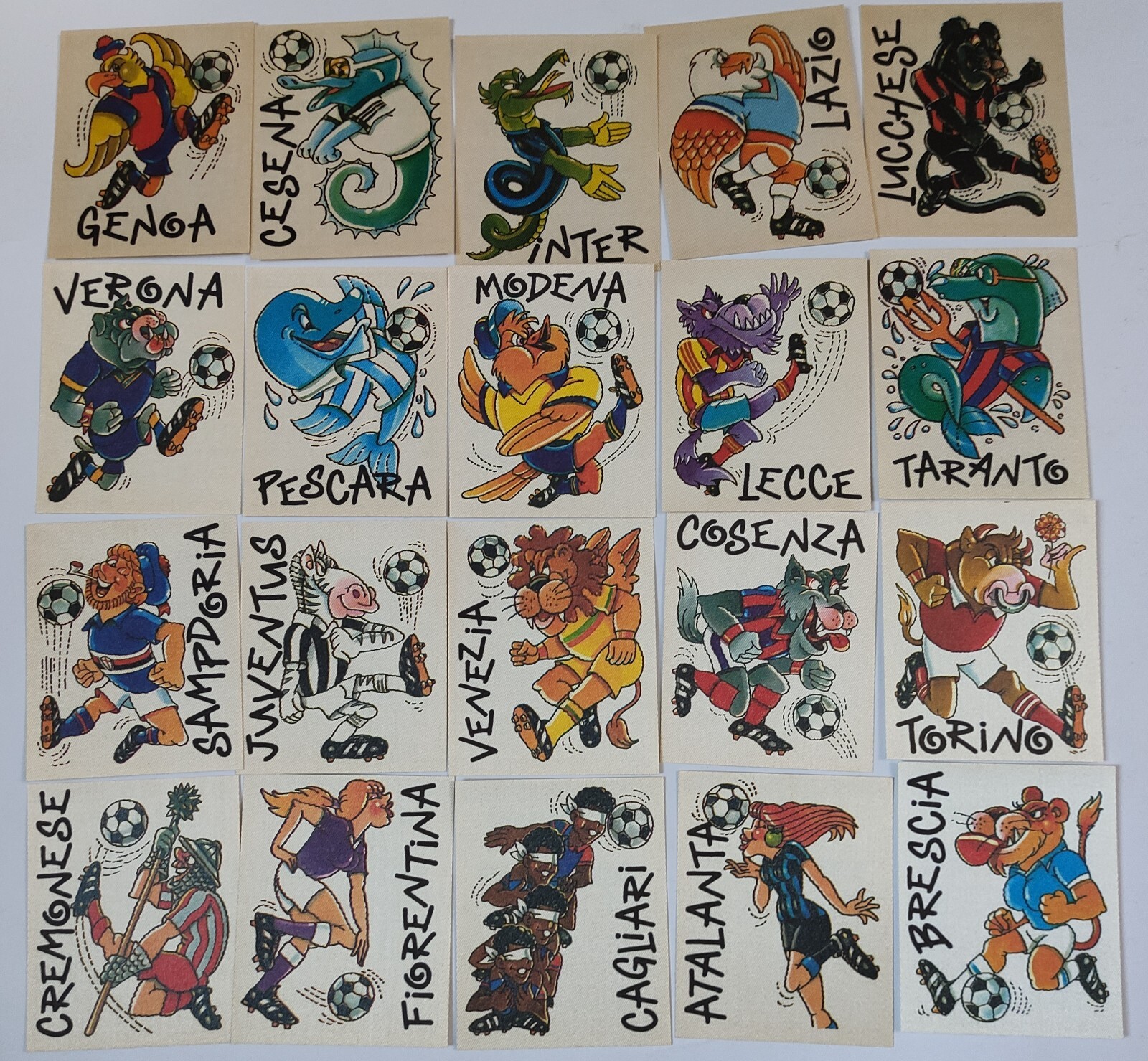 Panini Calciatori 1992 Full Set of Mascots & Teams Brand New 
