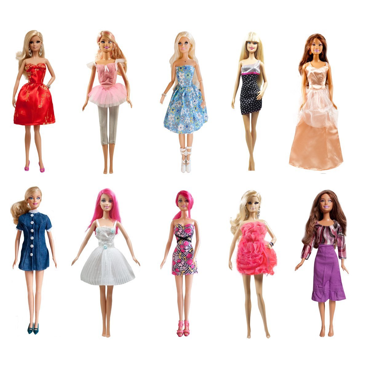 10 Handmade Doll Dress & 5 Shoes For 11.5" Dolls
