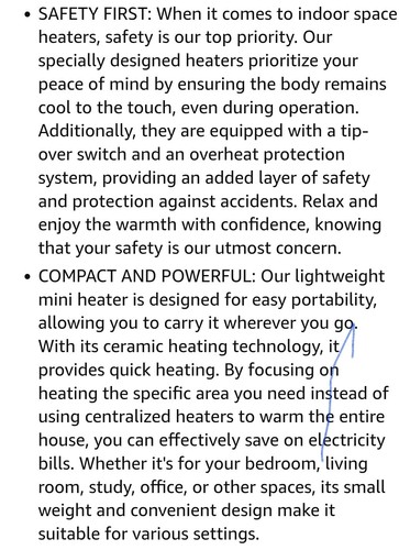 NEW!Comfort Zone Indoor Space Heater Portable, Fan Forced, Electric, Adjustable - Picture 7 of 10