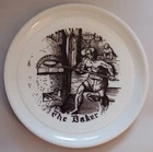 The Baker Kiln Bread  Vintage Hobnail Milk Glass Plate