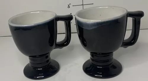 Vintage Frankoma Pedestal Mugs Footed Coffee Cups