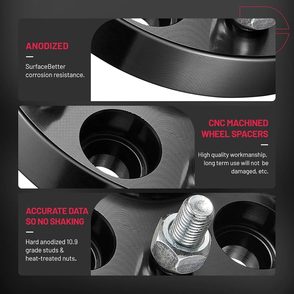 4PCS 1" 4x110 ATV Black Wheel Spacers for Yamaha Kodiak 400 450 700 700K Rhino - Image 4 of 4