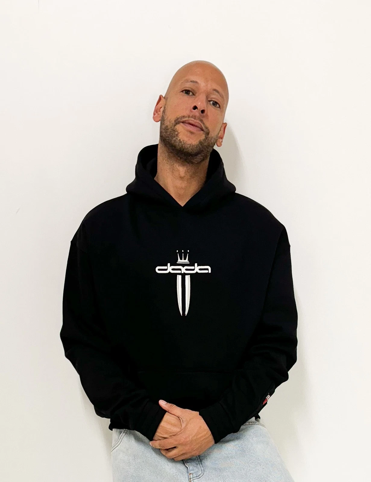 Sweat à capuche noir logo couteau Dada Supreme