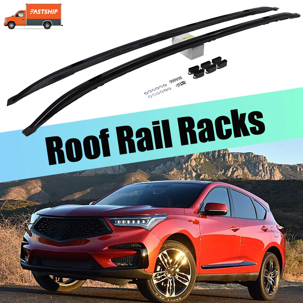 Black Roof Rails fit for Acura RDX 2019-2026 Side Rails Cross