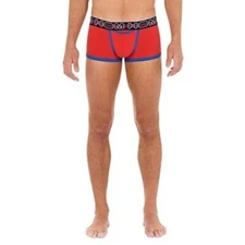 Hom HO1 Cotton Blend Trunks Men's S Red Multi Elastic Logo Waistband Pull On~