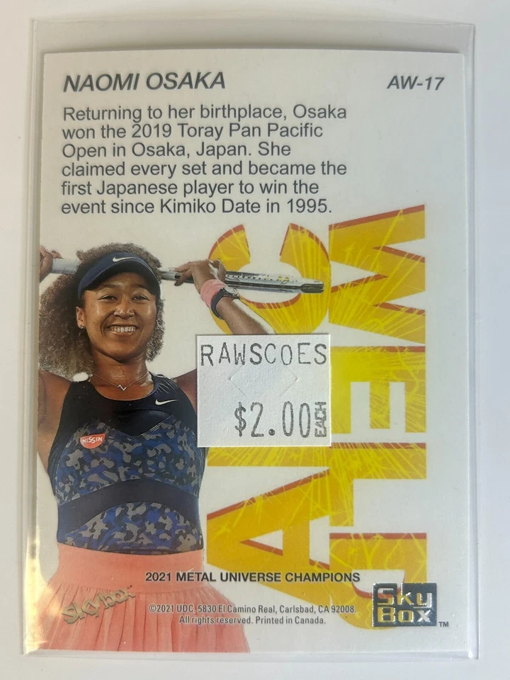 2021 Skybox Metal Universe Champions Arc Weld AW-17 Naomi Osaka - Image 2 of 2