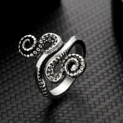 Elegant 925 Sterling Silver New Fashion Charms Unique Octopus Ring Size 6.5